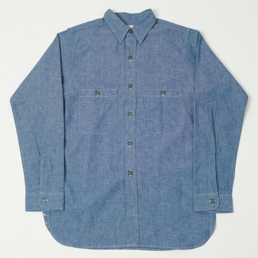 Clothing Warehouse & Co | Warehouse 3044 Usn Chambray Shirt - Sax