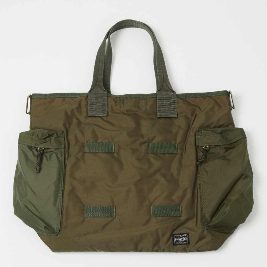 Accessories Porter - Yoshida & Co. | Porter-Yoshida & Co. Force 2Way Tote Bag - Olive Drab