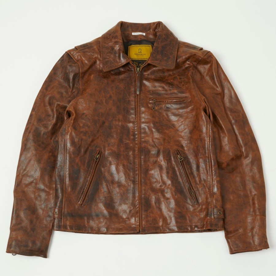 Clothing Shangri-La Heritage | Shangri-La Heritage 'Varenne' Horsehide Leather Jacket - Whiskey