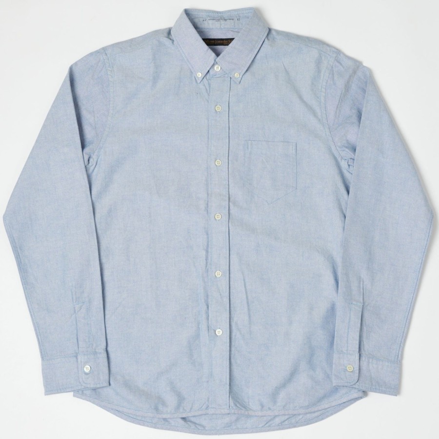 Clothing Full Count | Full Count 4892 Oxford Cloth Button Down Shirt - Blue