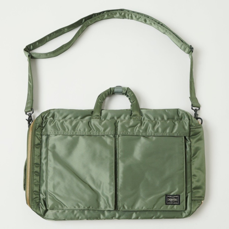 Accessories Porter - Yoshida & Co. | Porter-Yoshida & Co. Tanker 3-Way Briefcase - Sage Green