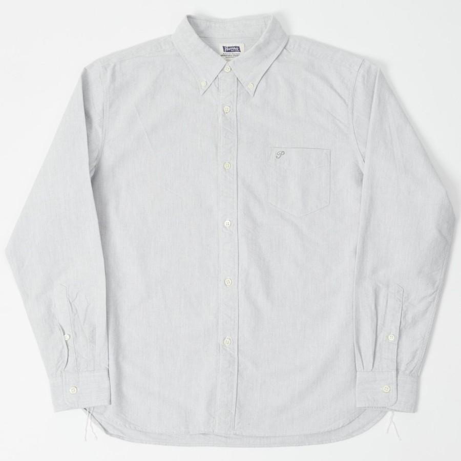 Clothing Pherrow's | Pherrows Pbd1 Oxford Shirt - Grey