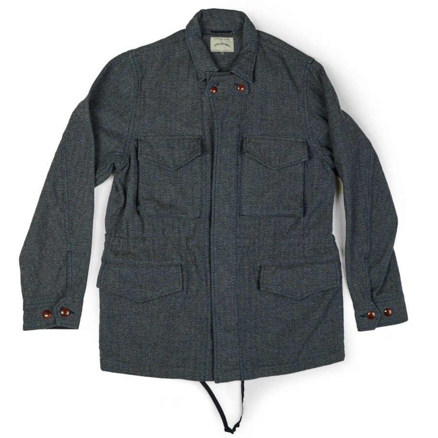 Clothing Spellbound | Spellbound 48-542W M-65 Wool Jacket - Blue Herringbone