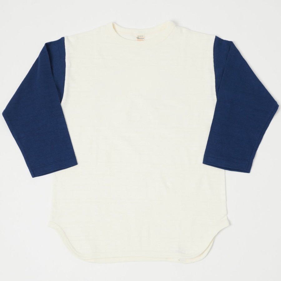 Clothing Warehouse & Co | Warehouse 4800 Baseball Tee - Cream/Navy