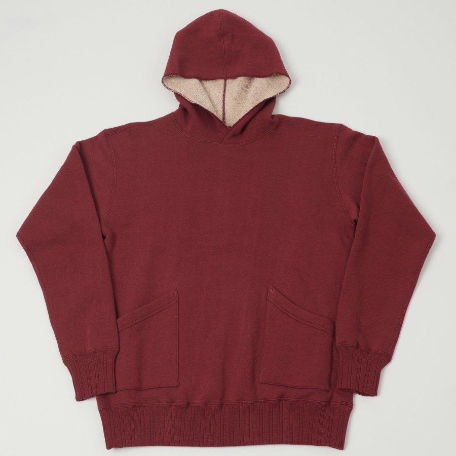 Clothing Full Count | Full Count 3760 Lock & Closs Hoodie Mother Cotton Hoodie - Burgundy