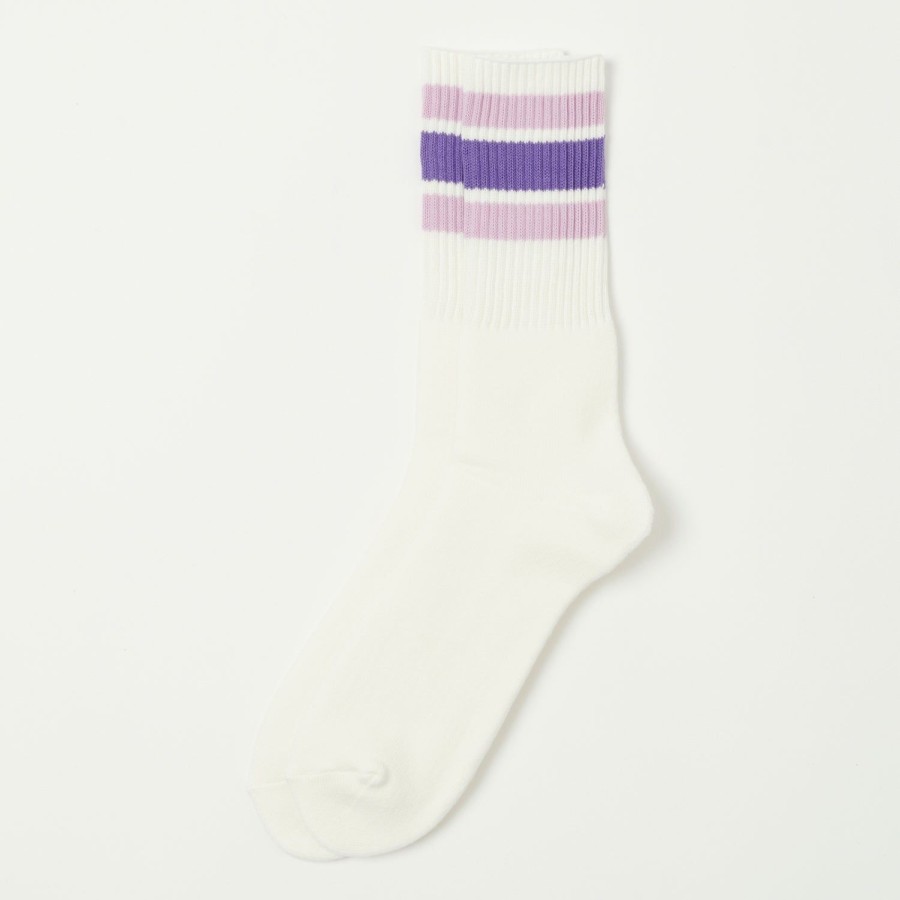 Accessories Anonymous Ism | Anonymous Ism 3 Line Crew Socks - Purple