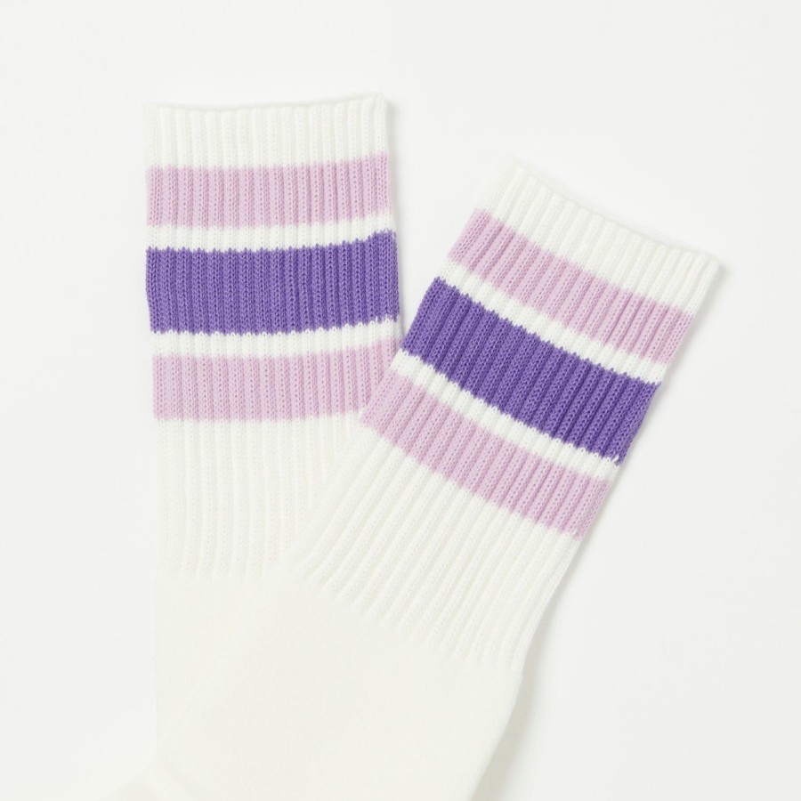 Accessories Anonymous Ism | Anonymous Ism 3 Line Crew Socks - Purple