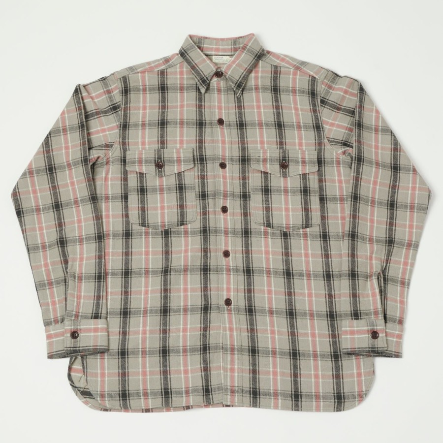 Clothing Warehouse & Co | Warehouse 3022 Flannel Shirt W/ Chin Strap - Grey