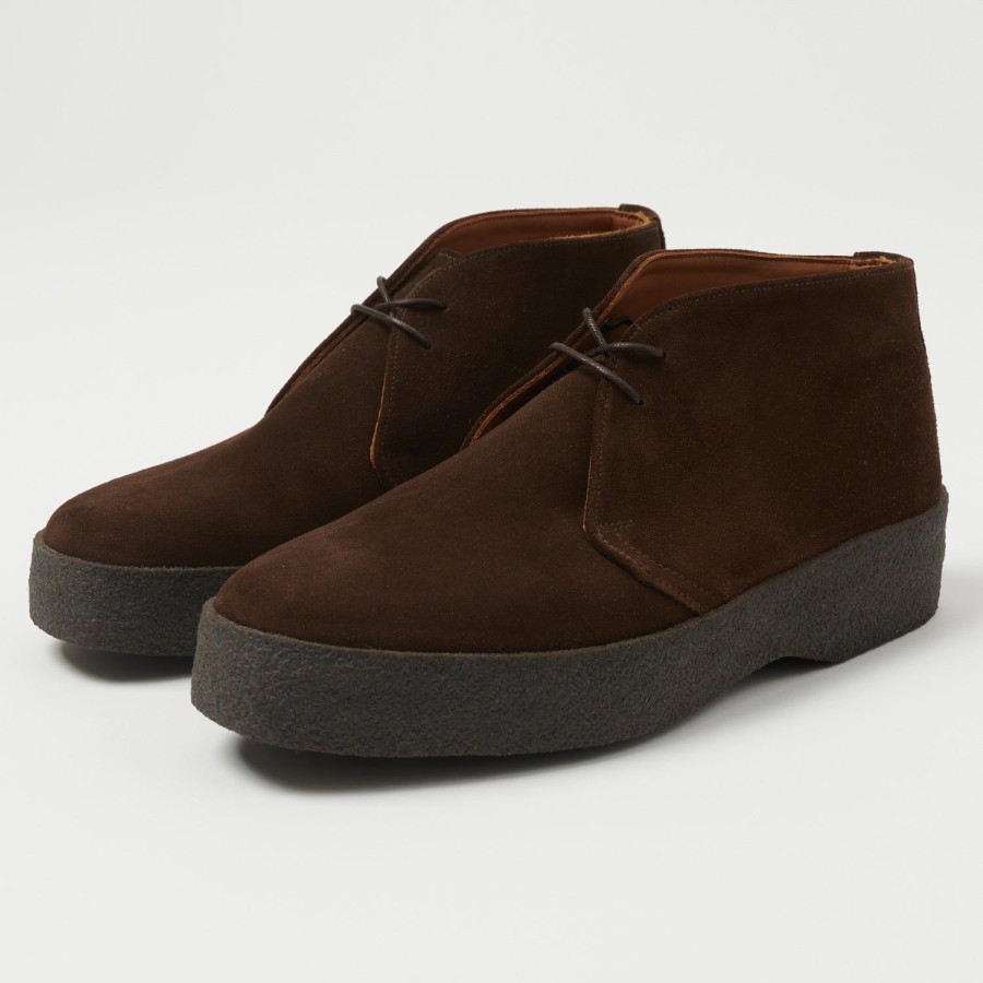 Footwear Sanders | Sanders Japan Collection Brit Chukka - Chocolate Brown Suede