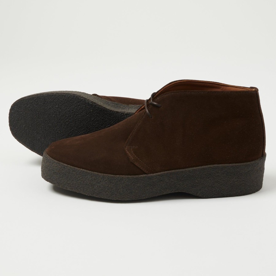 Footwear Sanders | Sanders Japan Collection Brit Chukka - Chocolate Brown Suede