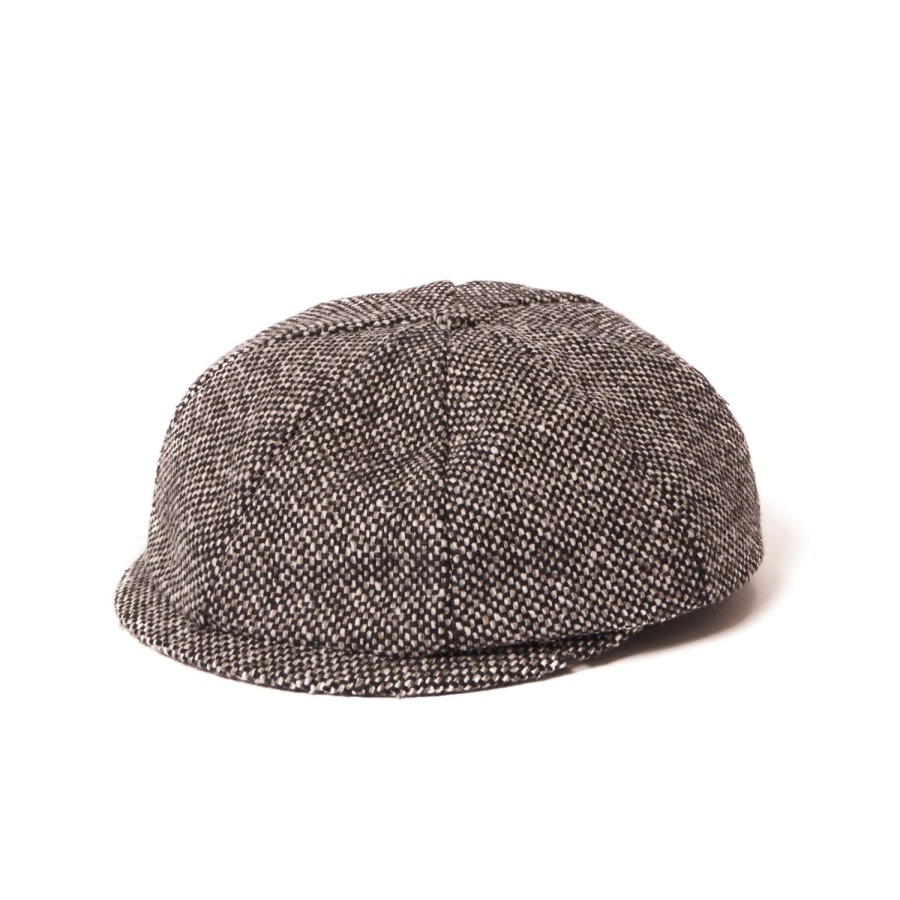 Accessories Crown Cap | Crown Cap 1-235P Wool News Boy Cap - Salt & Pepper