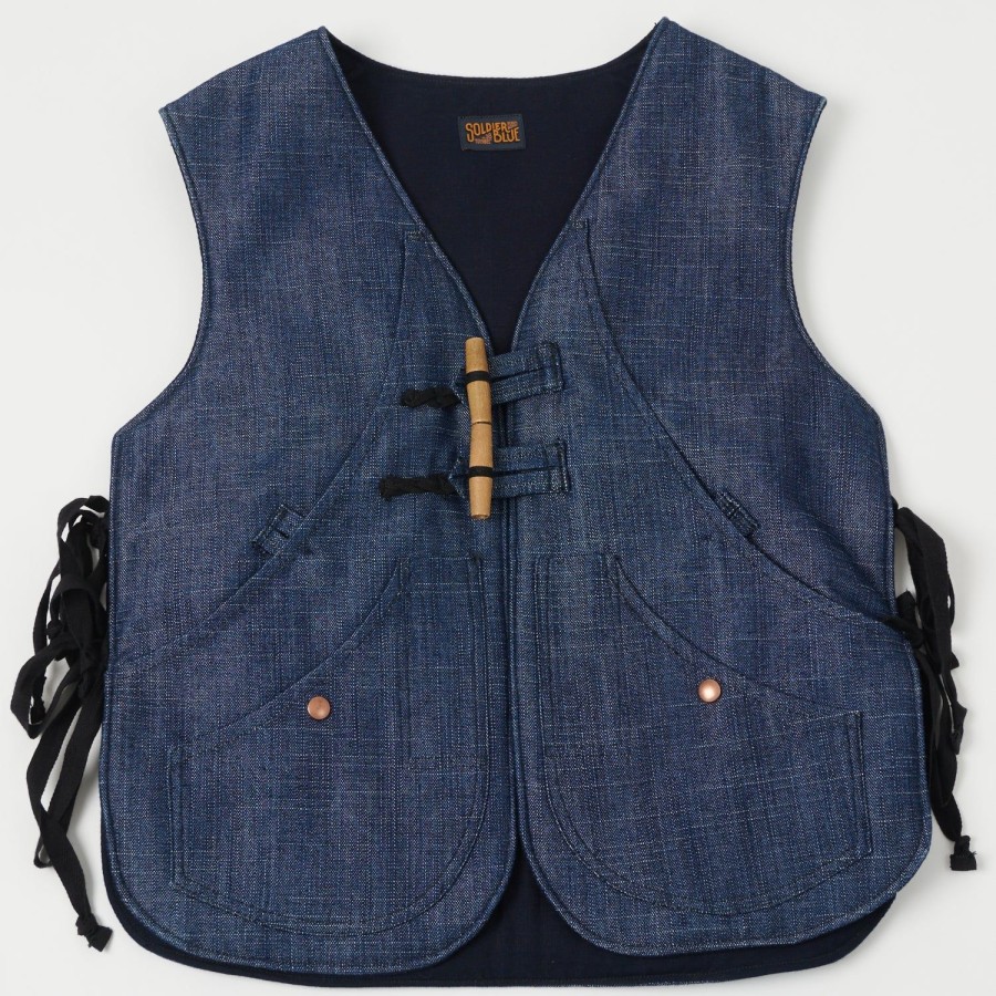 Clothing Soldier Blue | Soldier Blue Sweet Stitch Utility Vest - Indigo Rinse