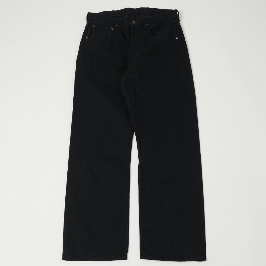 Clothing Full Count | Full Count 1121Bk 'Duke' 12Oz Black X Black Denim Jean - Black One Wash