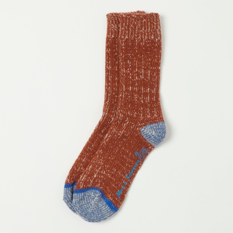 Accessories Merz b. Schwanen | Merz B. Schwanen Mw72 'Extra Fine' Merino Wool Sock - Chestnut/Nature