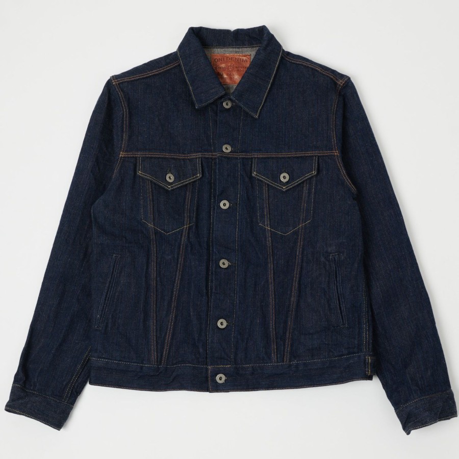 Clothing ONI Denim | Oni 02525P-Shm 'Kiwami' Semi Hand Made 16Oz Type Iii Denim Jacket - Rinsed