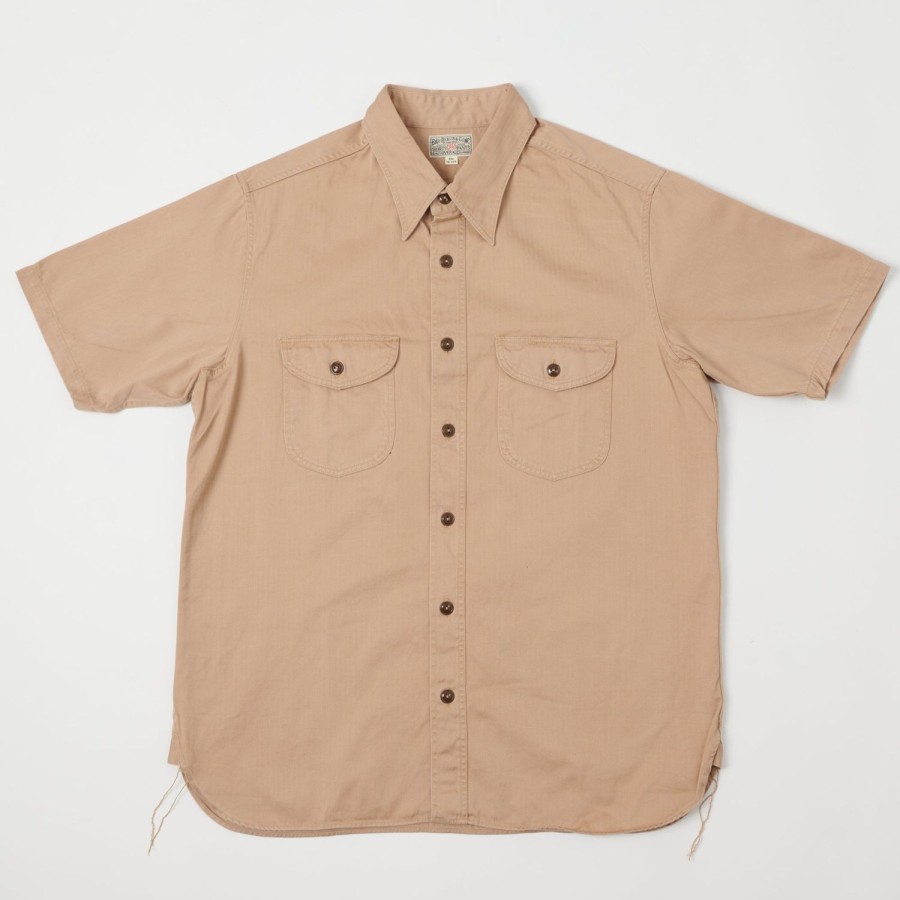 Clothing Buzz Rickson's | Buzz Rickson'S Br38401 S/S Herringbone Work Shirt - Beige