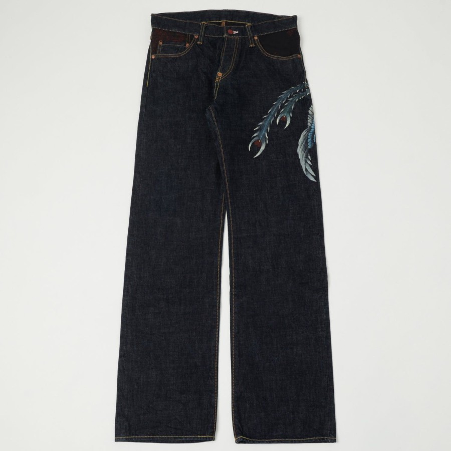 Clothing Wahoojin | Wahoojin 'Intrepid Flight' Hand Painted Regular Straight Jean - One Wash