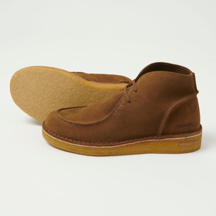 Footwear Oswen Footwear | Oswen Ewaldi Suede Shoe - Chestnut