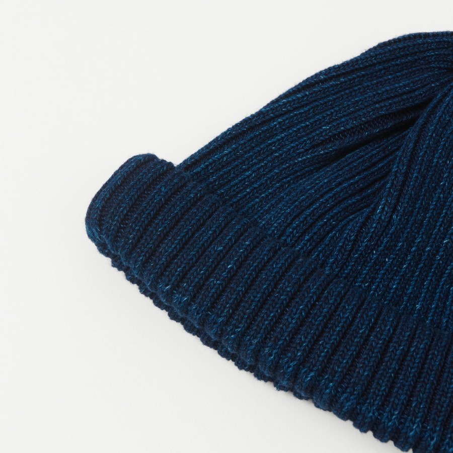 Accessories RoToTo | Rototo Cotton Roll Up Beanie - Dark Denim