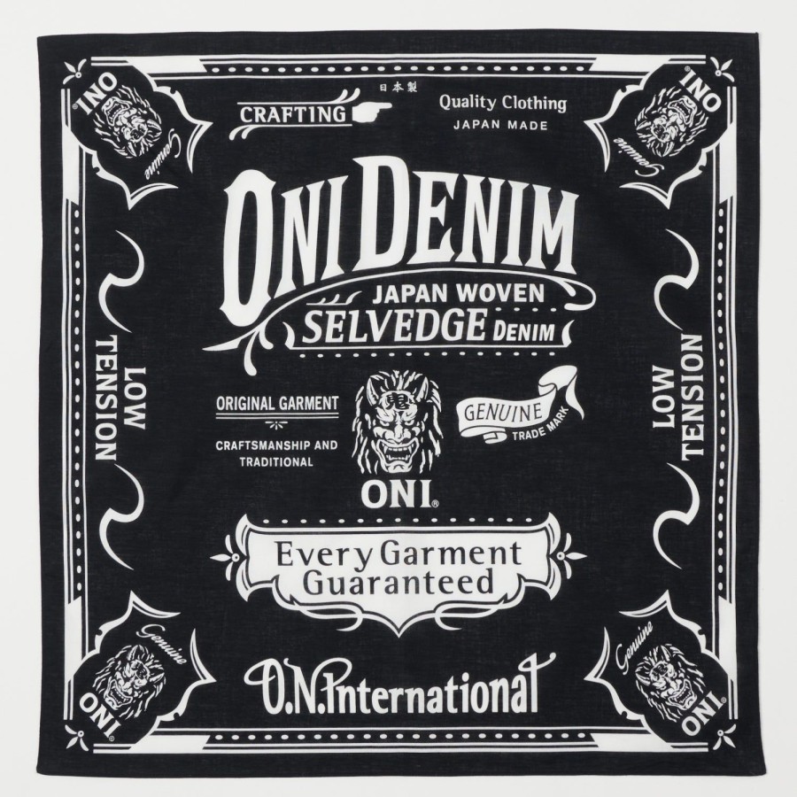 Accessories ONI Denim | Oni Denim Branded Bandana - Black