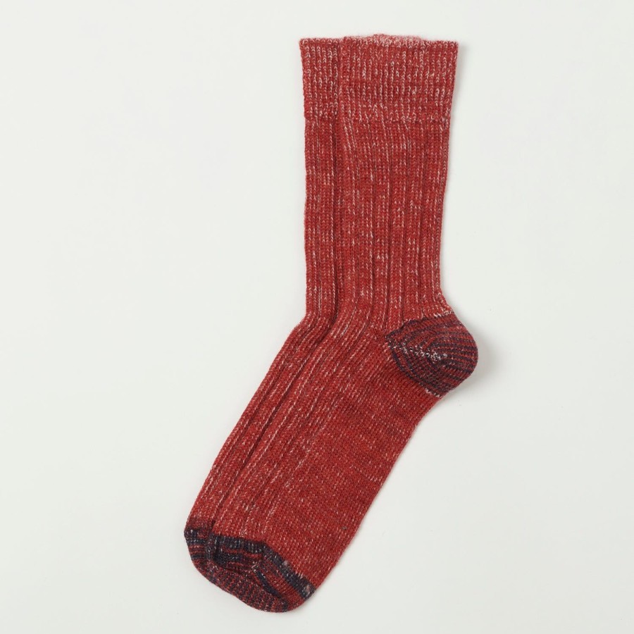 Accessories Merz b. Schwanen | Merz B. Schwanen W72 Merino Wool Socks - Red/Nature