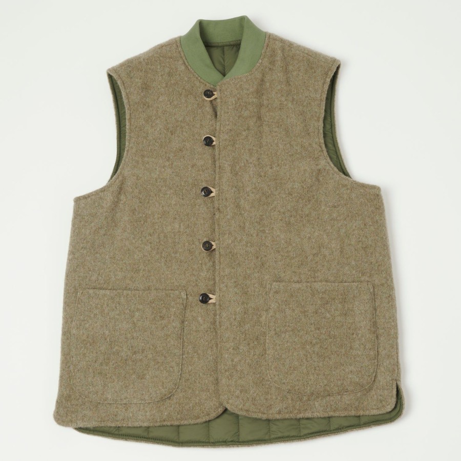 Clothing East Harbour Surplus | East Harbour Surplus 'Oliver' Reversible Sports Vest - Beige/Green