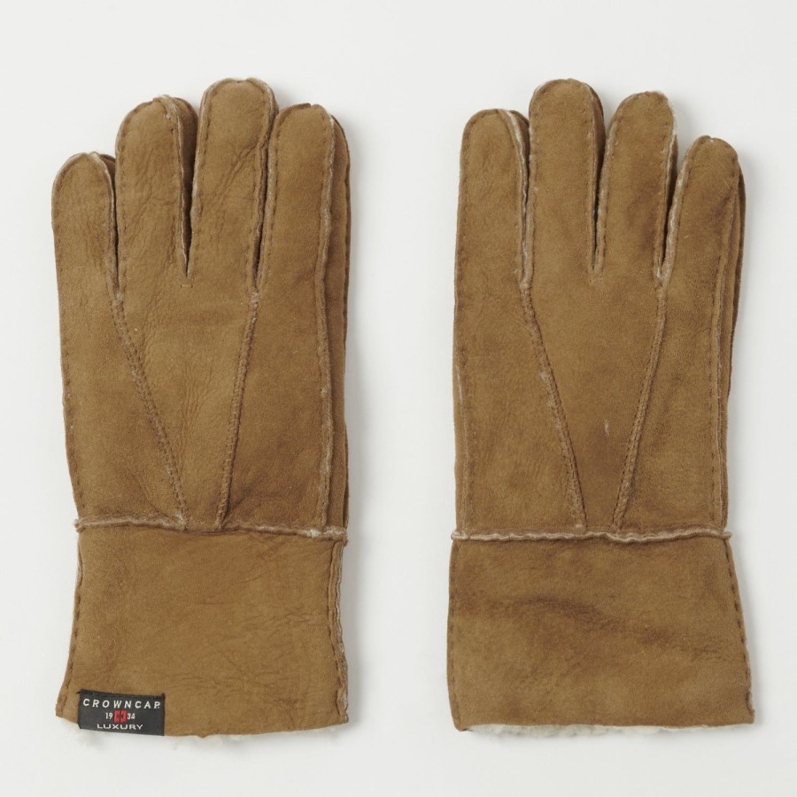 Accessories Crown Cap | Crown Cap 4-01615 Shearling Gloves - Camel