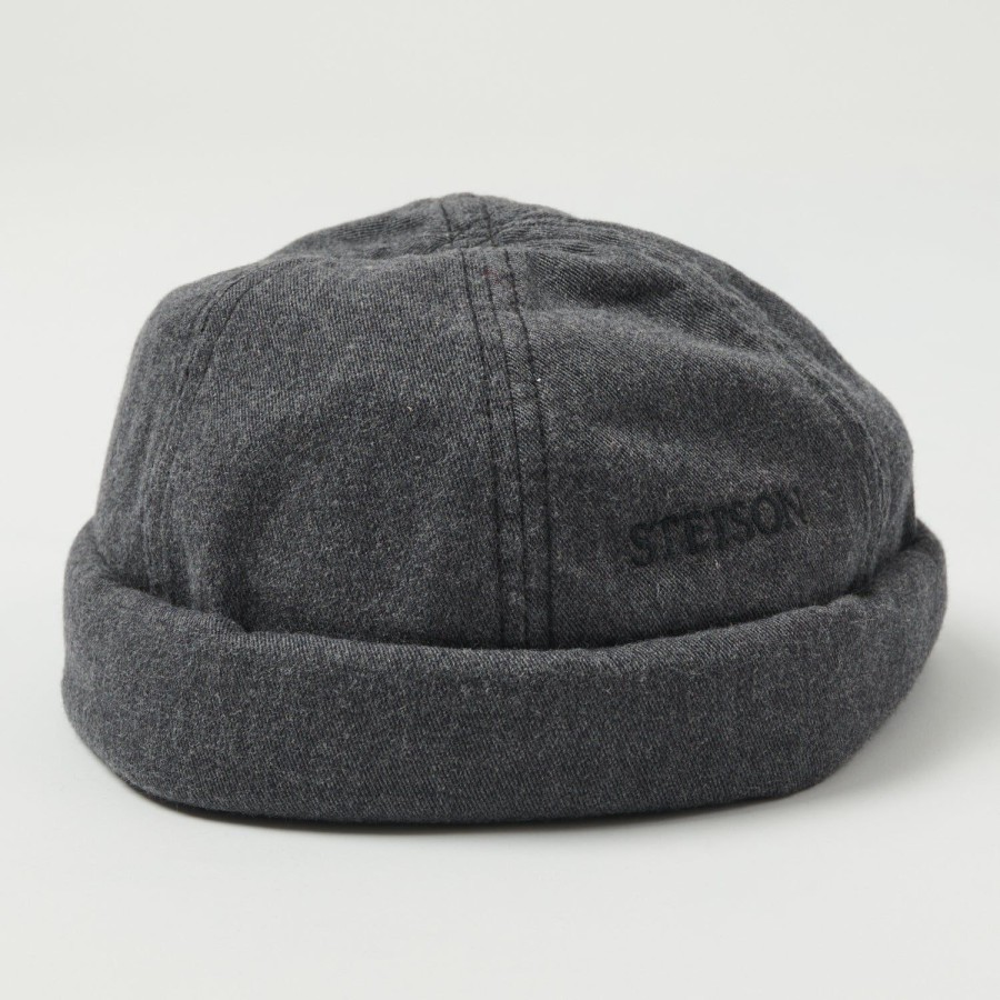 Accessories Stetson | Stetson 8831103-13 Cotton Melange Docker Cap - Charcoal