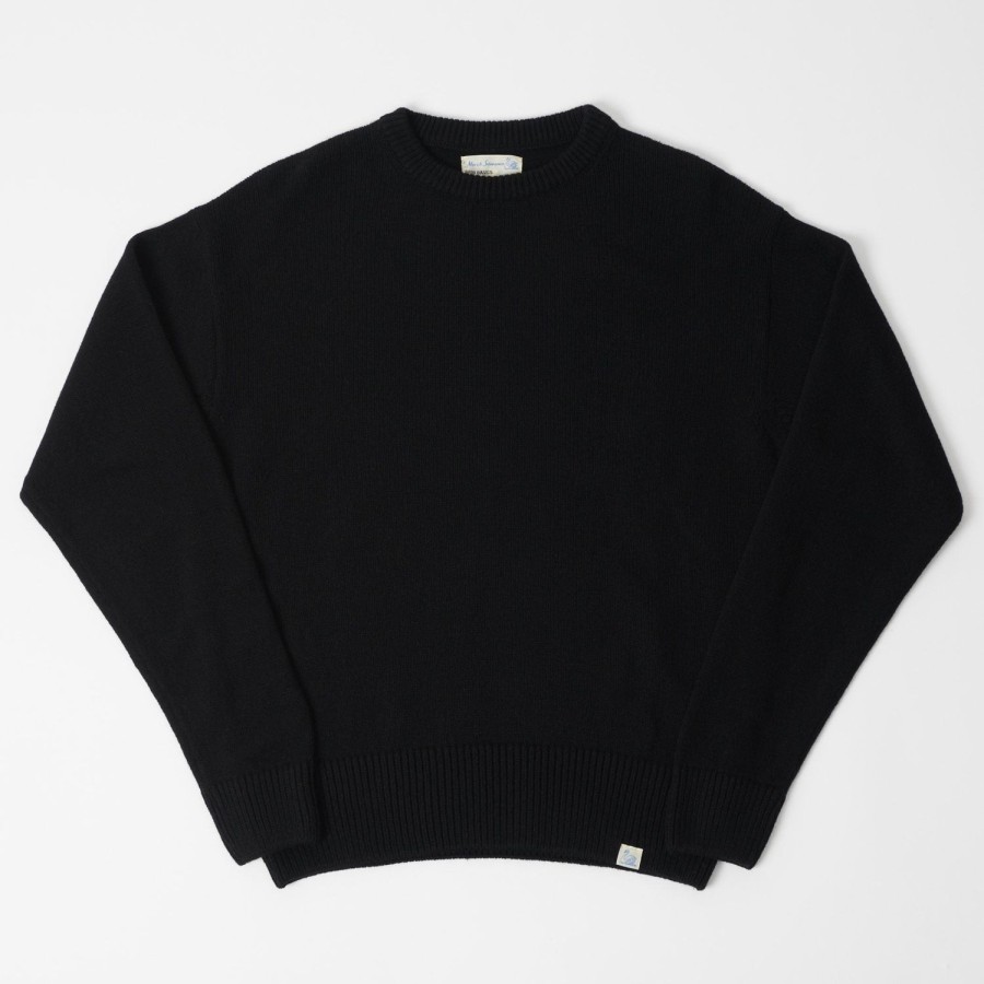 Clothing Merz b. Schwanen | Merz B. Schwanen Rcc05 Knit Crew Neck Pullover - Deep Black