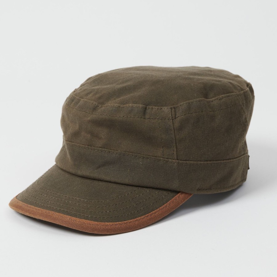 Accessories Stetson | Stetson 7431111-5 Waxed Cotton Army Cap - Olive