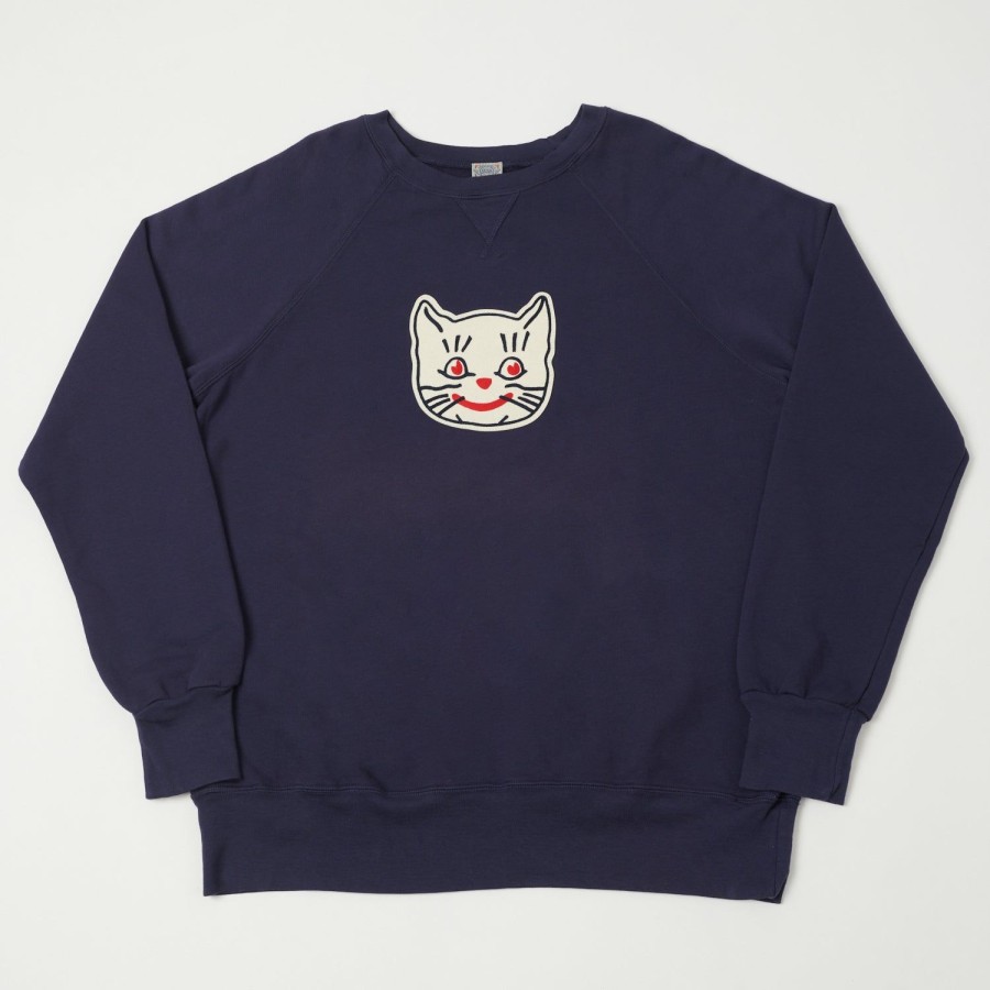 Clothing Ebbets Field Flannels | Ebbets Kansas City Katz Crew Neck Sweatshirt - Navy