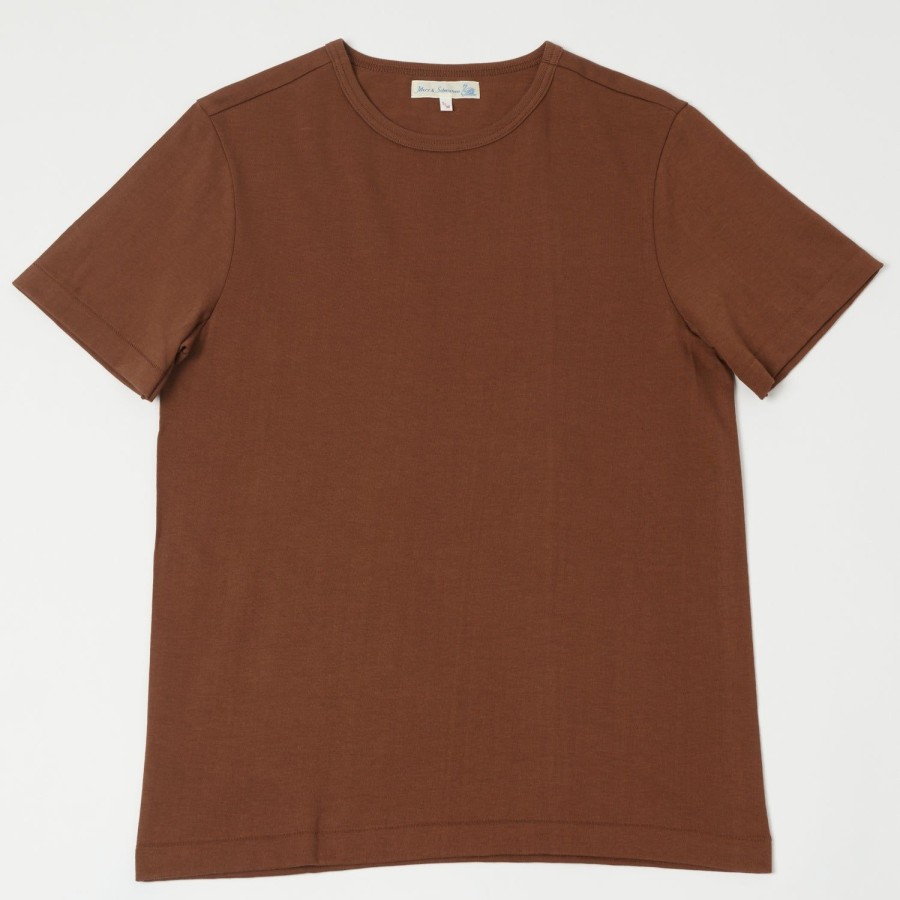 Clothing Merz b. Schwanen | Merz B. Schwanen 215 Classic Crew Neck Tee - Tan