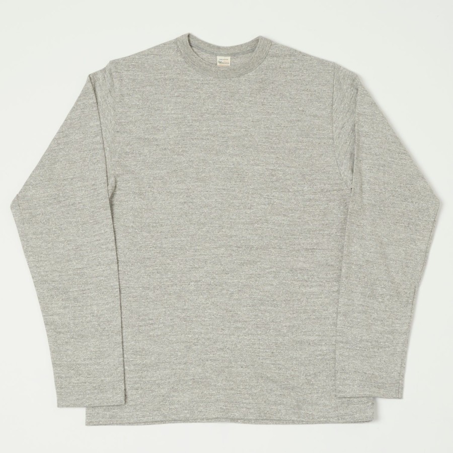 Clothing Warehouse & Co | Warehouse 5906 L/S Crew Neck Tee - Heather Grey