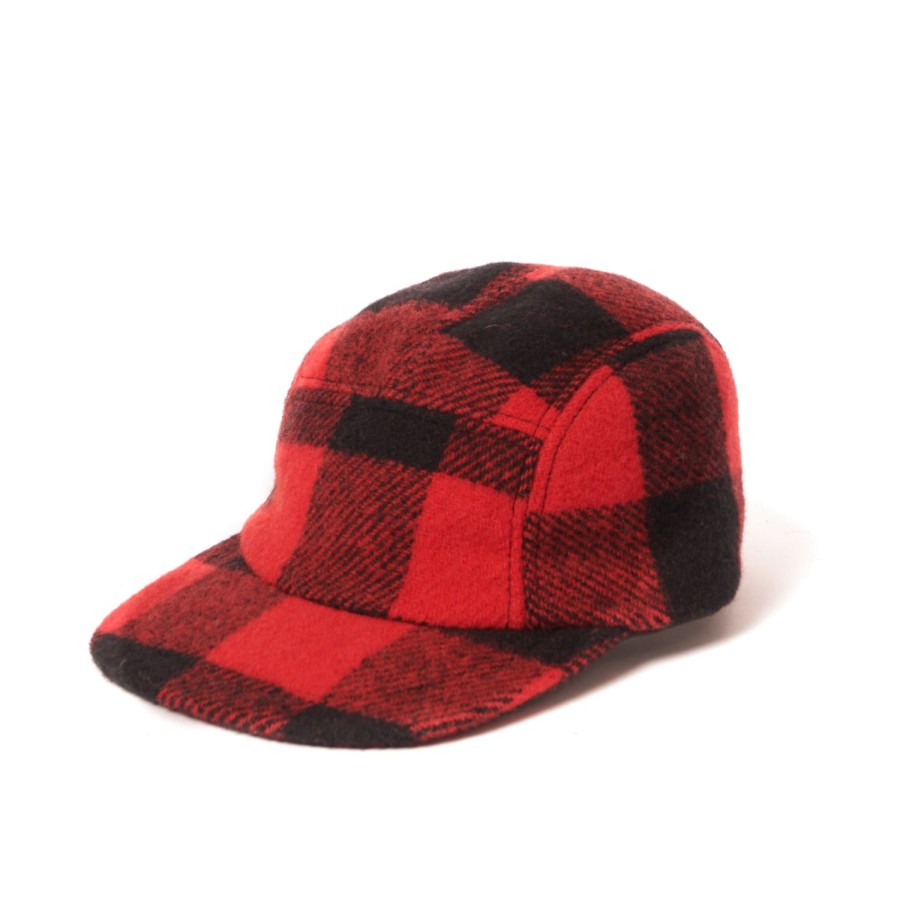 Accessories Crown Cap | Crown Cap 1-149 Buffalo Check Five Panel Cap - Red/Black