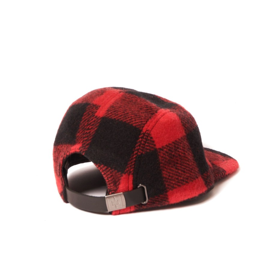 Accessories Crown Cap | Crown Cap 1-149 Buffalo Check Five Panel Cap - Red/Black