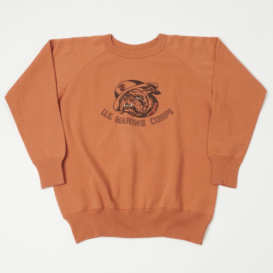 Clothing Dubbleworks | Dubbleworks Usmc Print Sweatshirt - Orange