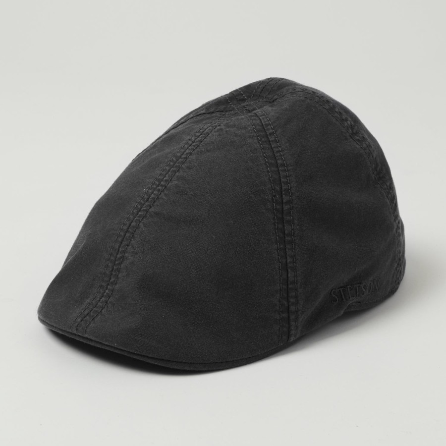 Accessories Stetson | Stetson 'Texas Delave Organic Cotton Sixpence Cap - Black