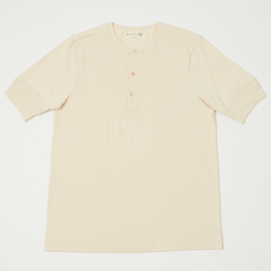 Clothing Merz b. Schwanen | Merz B. Schwanen 207 Short Sleeve Henley - Nature