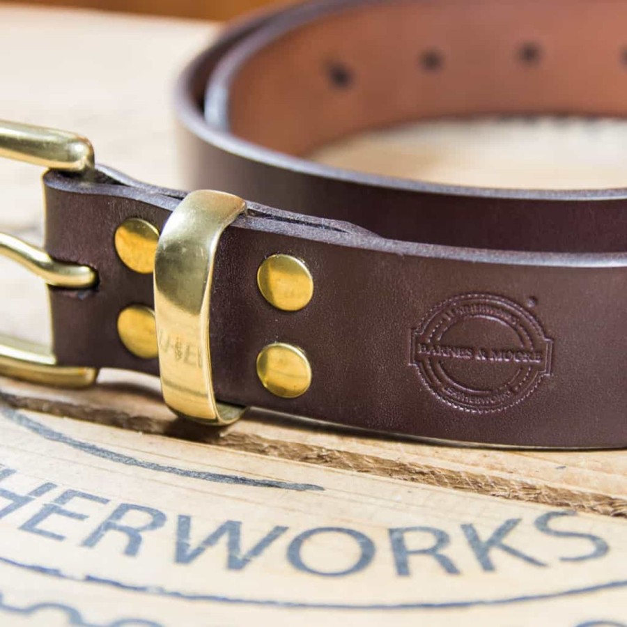 Accessories Barnes & Moore | Barnes & Moore Garrison Belt - Deep Honey/Brass