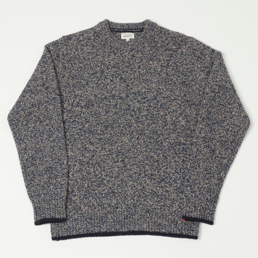 Clothing Hartford | Hartford 'Marl' Crew Knitted Sweater - Indigo Marl