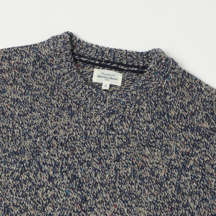 Clothing Hartford | Hartford 'Marl' Crew Knitted Sweater - Indigo Marl