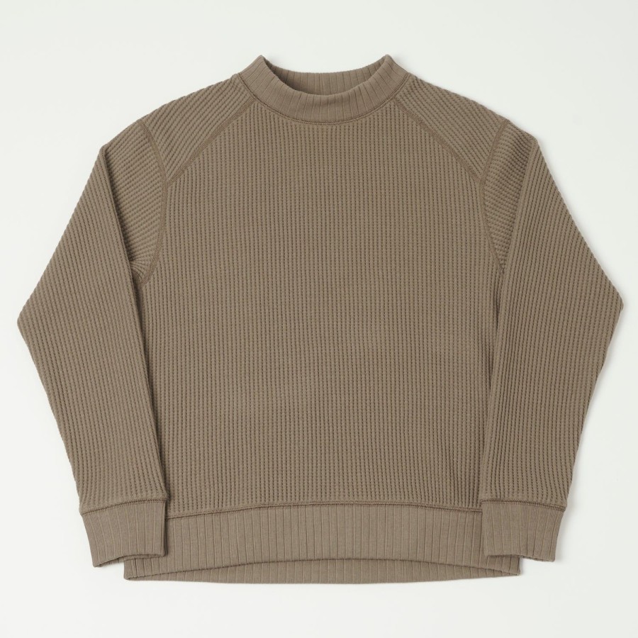 Clothing Jackman | Jackman Jm7200 Waffle Midneck Sweatshirt - Taupe