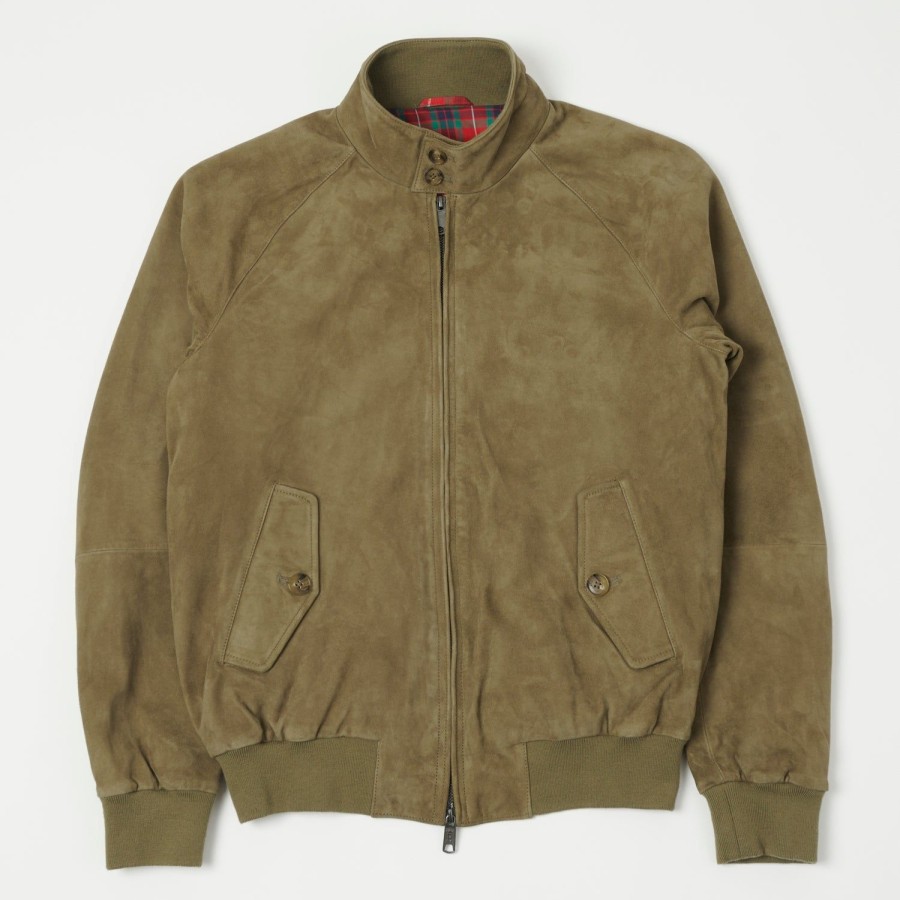 Clothing Baracuta | Baracuta G9 Suede Harrington Jacket - Bark