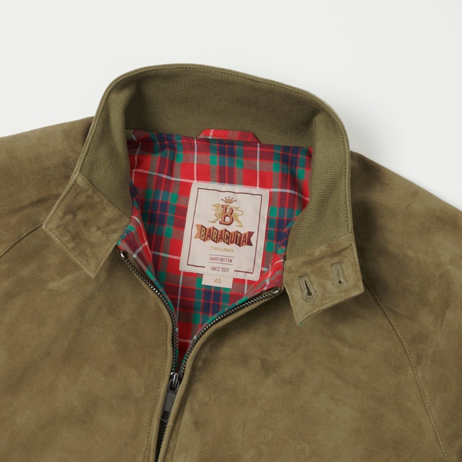 Clothing Baracuta | Baracuta G9 Suede Harrington Jacket - Bark