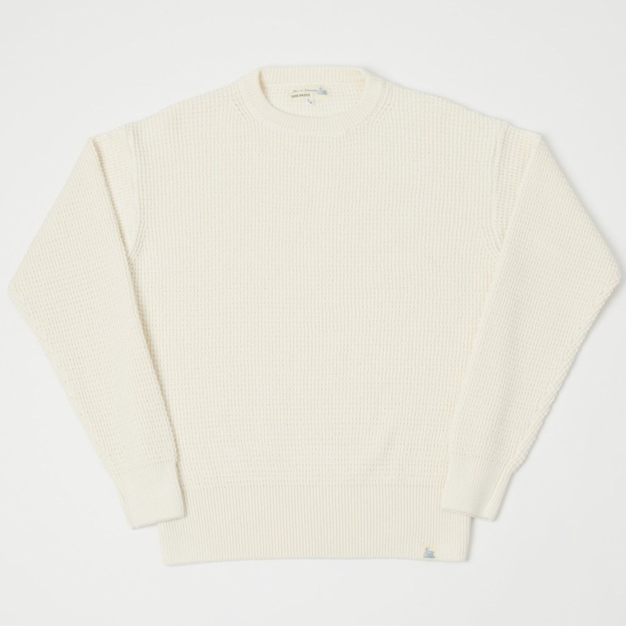 Clothing Merz b. Schwanen | Merz B. Schwanen Ccwc01 Knit Crew Waffle Pullover - Nature