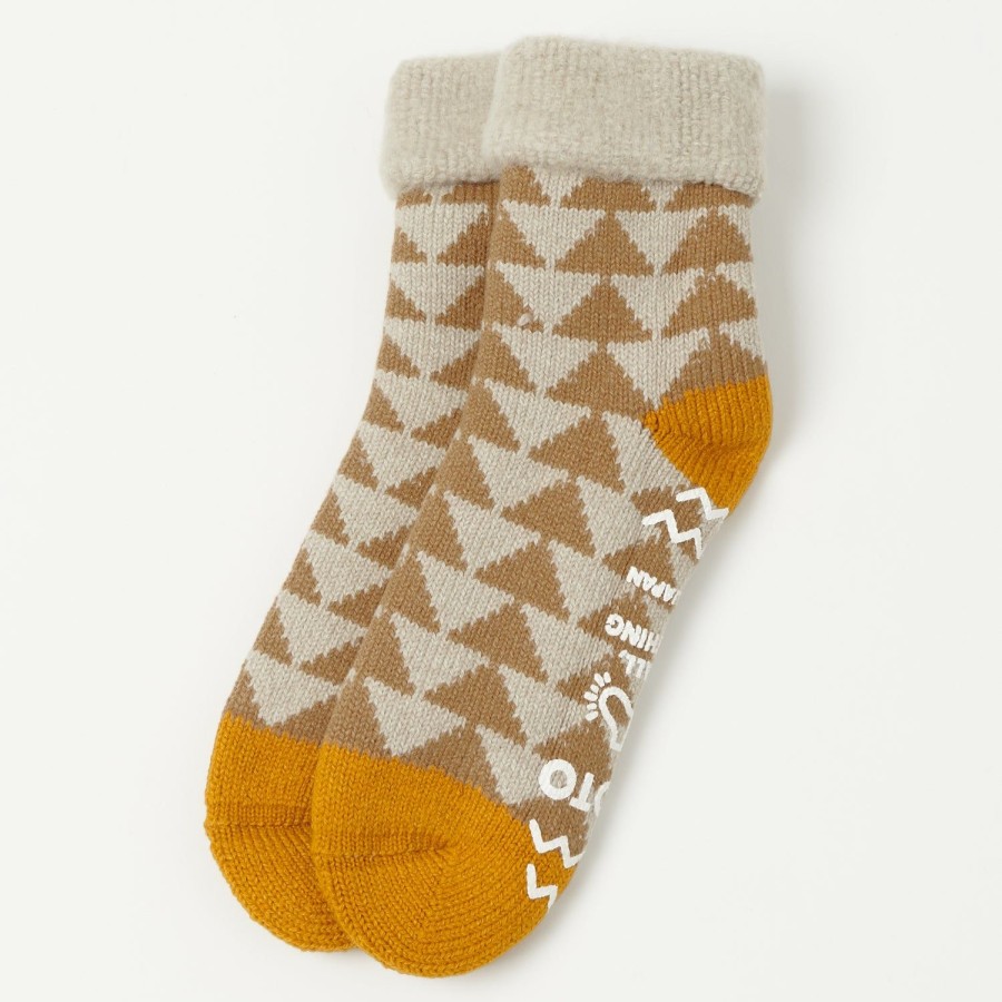 Accessories RoToTo | Rototo Sankaku Comfy Room Sock - Beige/Gold