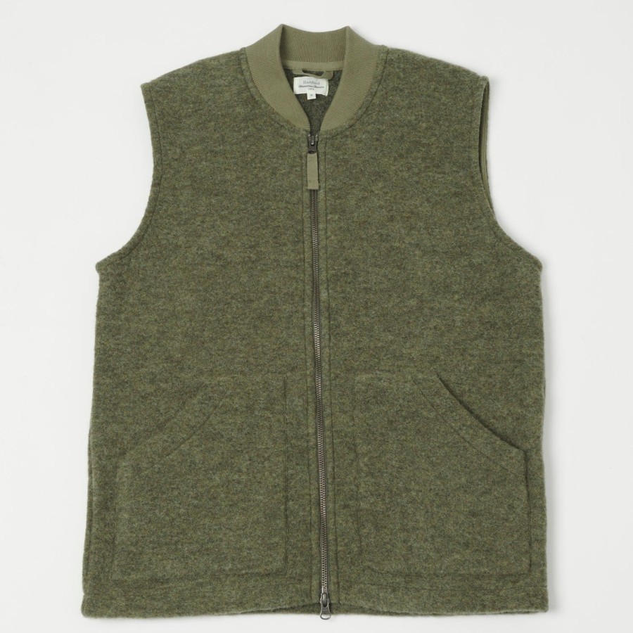 Clothing Hartford | Hartford Knitted Wool Vest - Olive