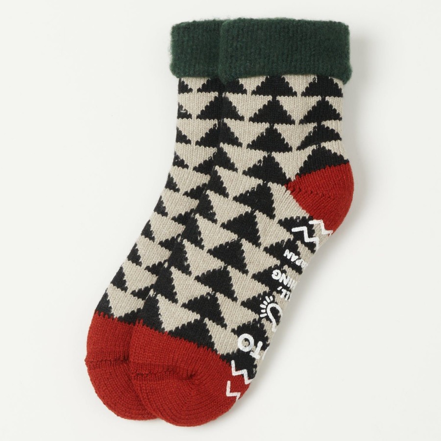 Accessories RoToTo | Rototo Sankaku Comfy Room Sock - Green/Black/Red