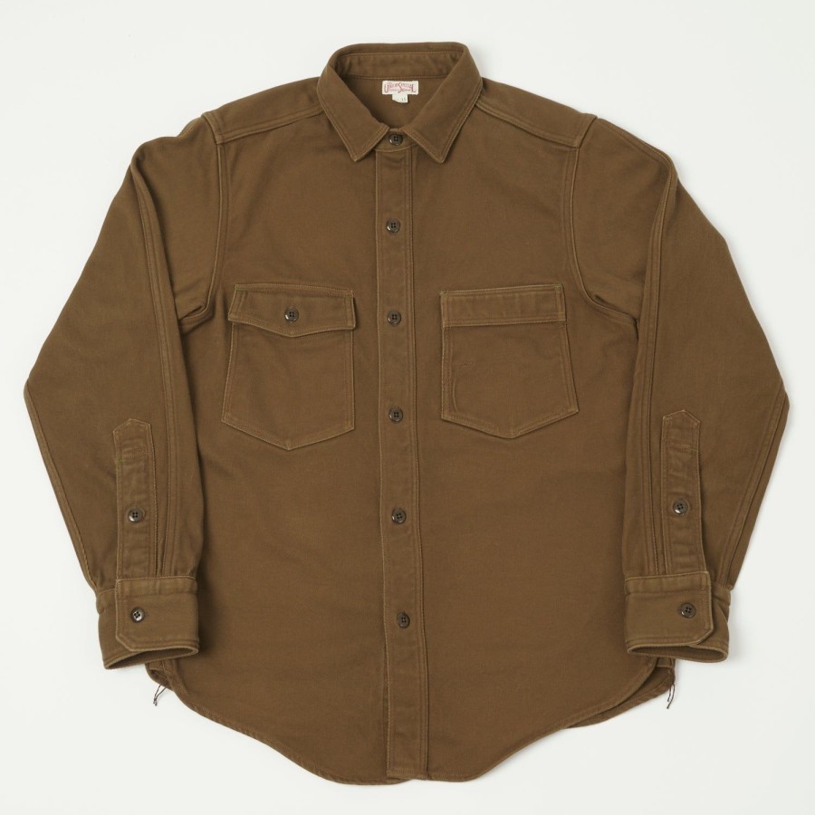 Clothing Freewheelers & Co | Freewheelers 'Gemsa' Work Shirt - Dark Red Khaki