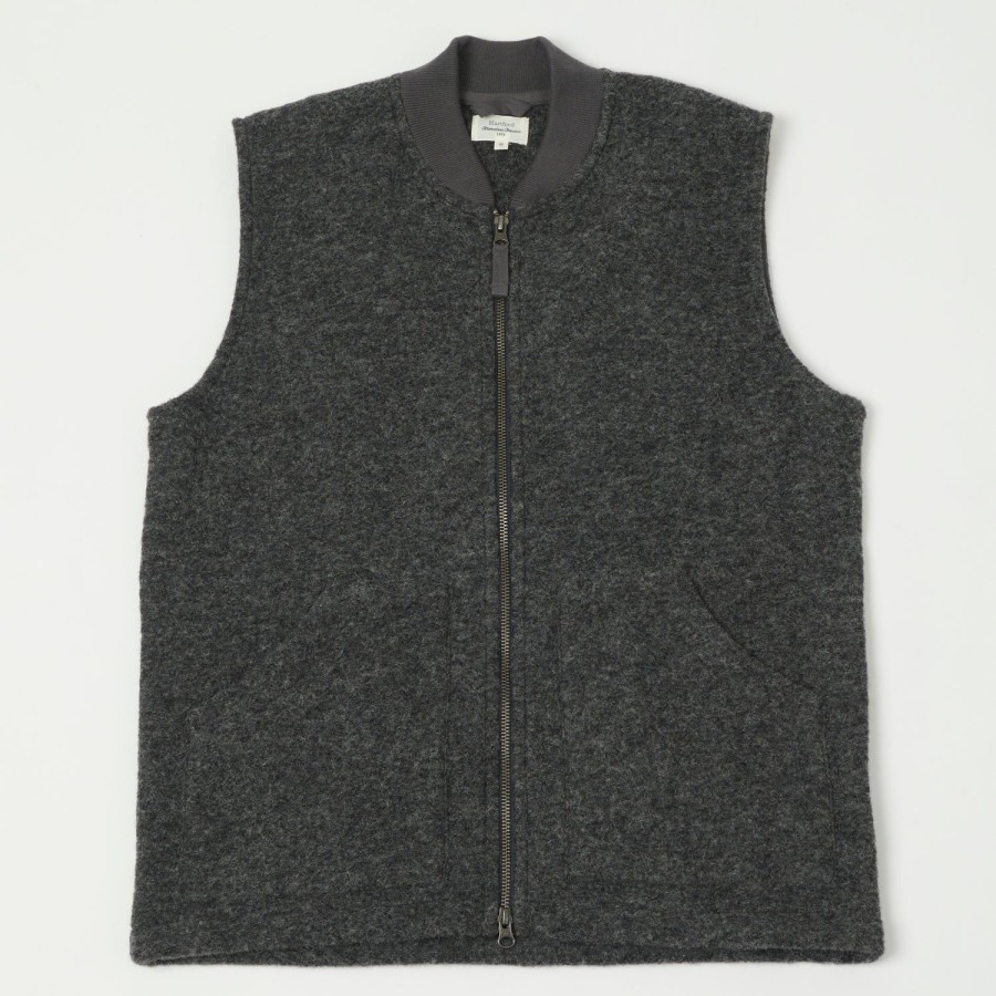 Clothing Hartford | Hartford Knitted Wool Vest - Charcoal